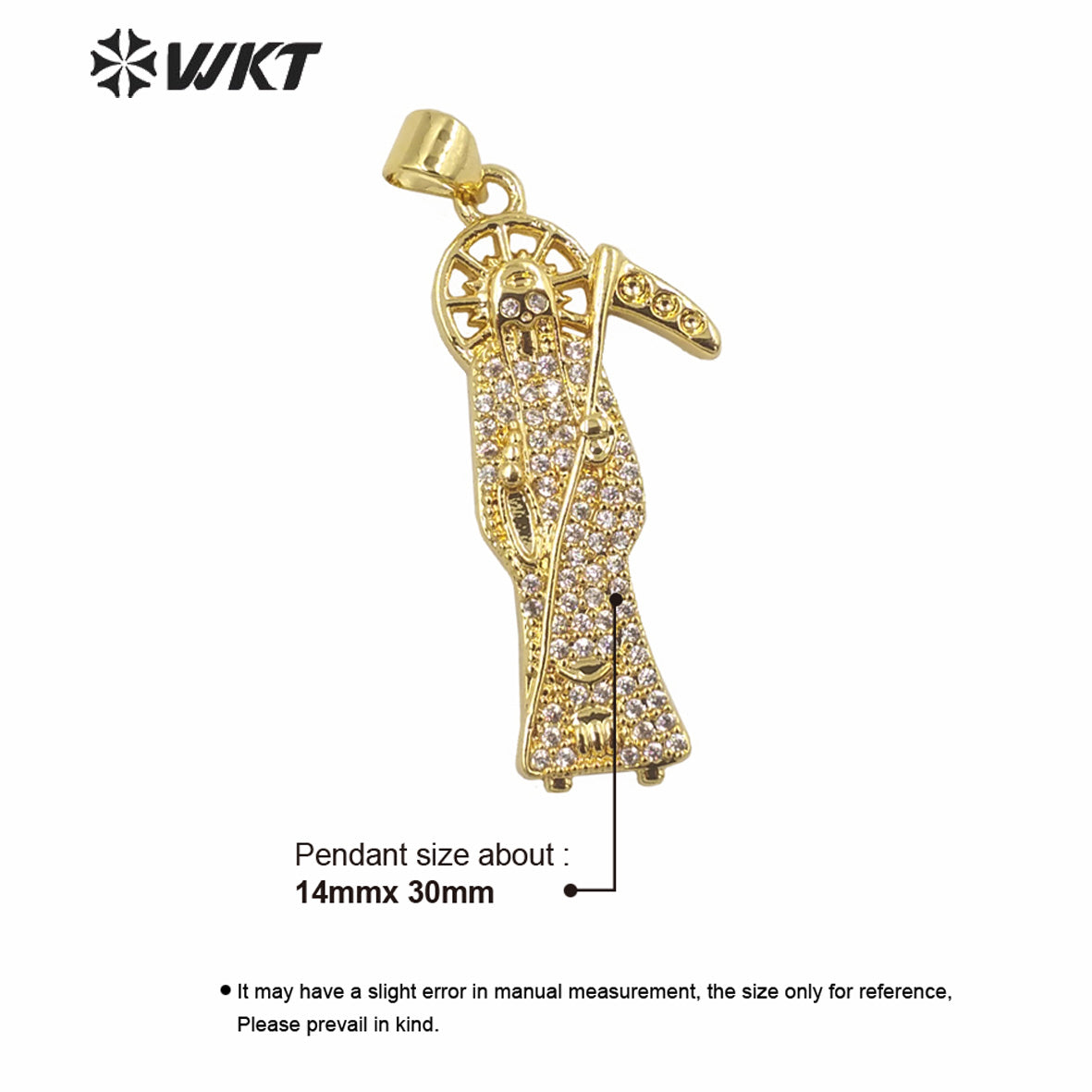 WT-MP280 Newest Vintage Style Female Deity Shaped Rectangle Shaped Cubic Zircon Madonna Design Pendant
