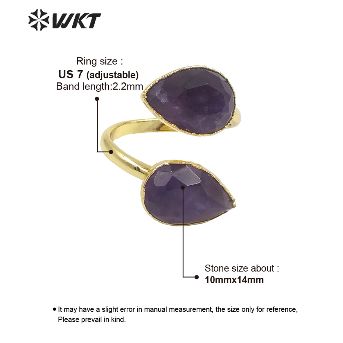 WT-R378 2021 Women Fashion Jewelry Amethyst Stone Ring Fashion Gemstone Fine and Beautiful Ring As a Gift for Party Very Nice