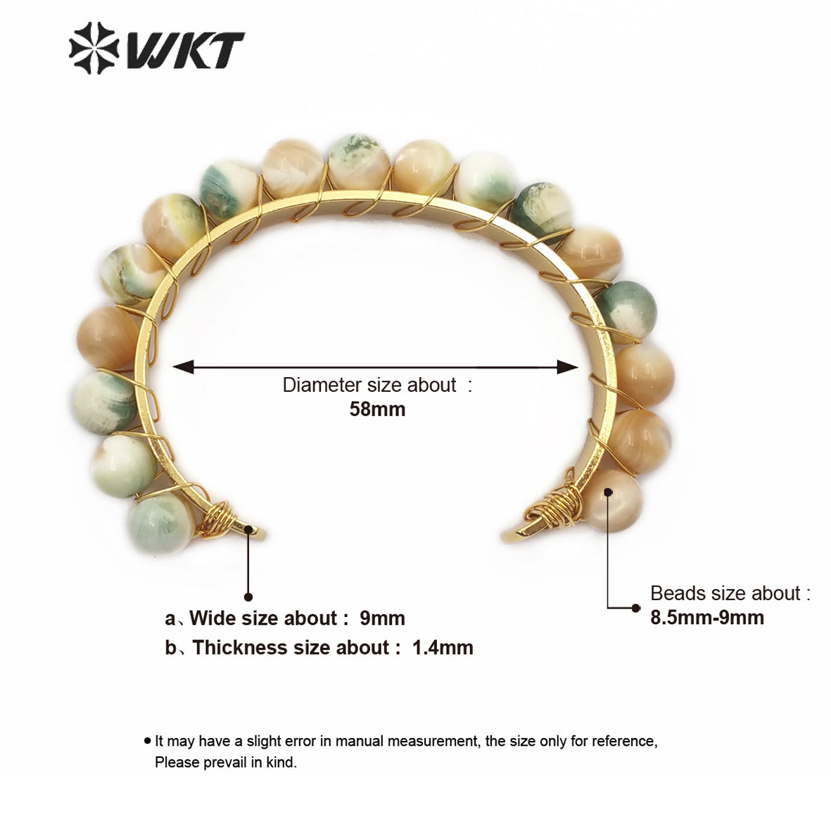 WT-B477 Wholesale New Jewelry Natural Shell Gold Bangles Nice Decent Lady Shell Bangles Anniversary Gift Birthday Gift