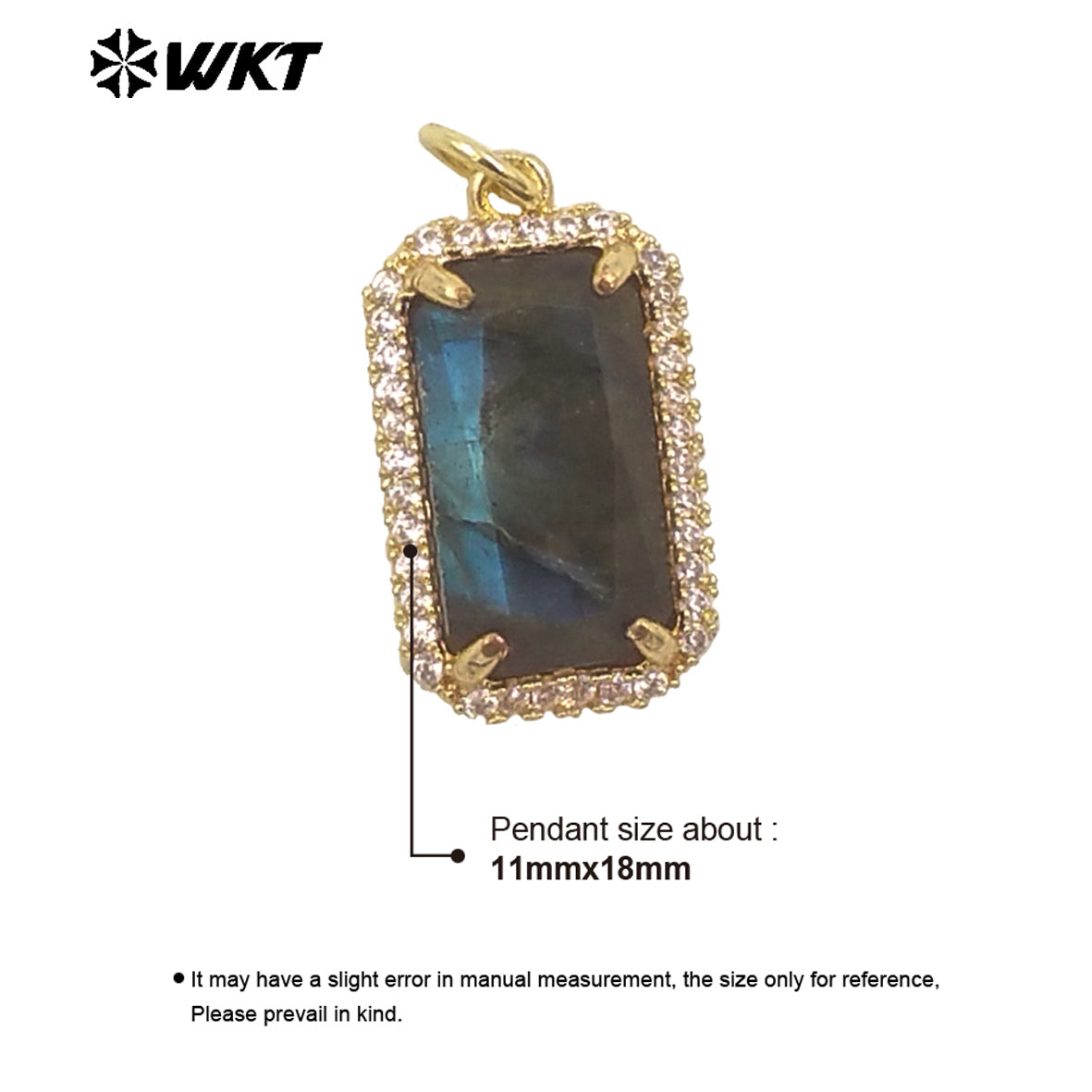 WT-P1973 Wholesale Fashion Gold Plated Cubic Zircon With Prong Setting Long Square Sun Stone Lady Jewelry Pendants