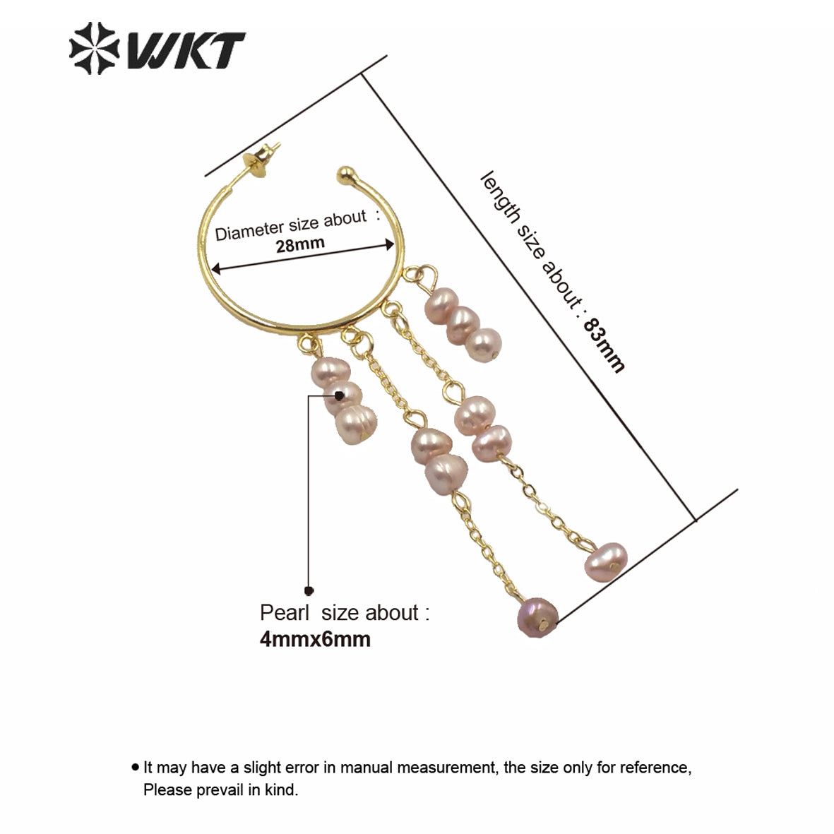 WT-MPE034 Italy Designer NEW Come Elegant Dangling Pearl Earrings Popular Round Hoop Push Back Long Dangle Hoop Earrings