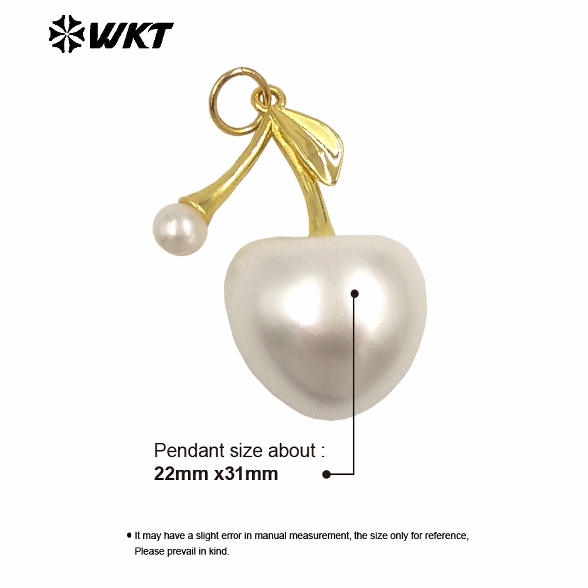 WT-JFE148 New Sales Cherry Charms Metal Yellow Brass With Drop Oil Red/ White Color Gold Plated Pendant Finding For Earrings DIY