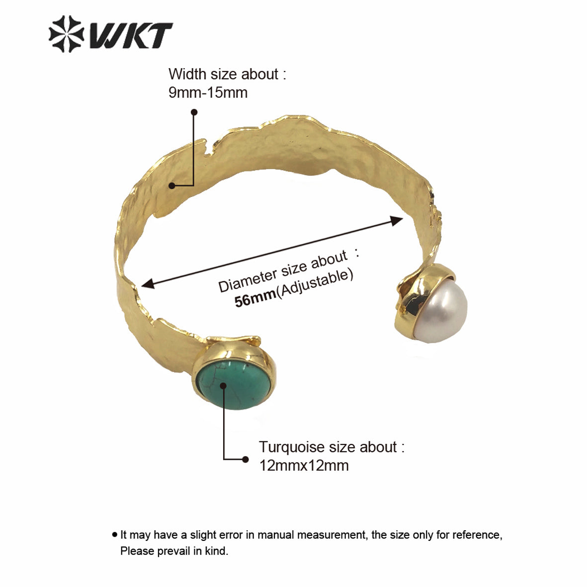 MPB019 WKT Exclusive Gold Electroplated Double Stone Bangle Irregular Hot Sales Chunky Brass Bangle With Two Sone Gift Bangle