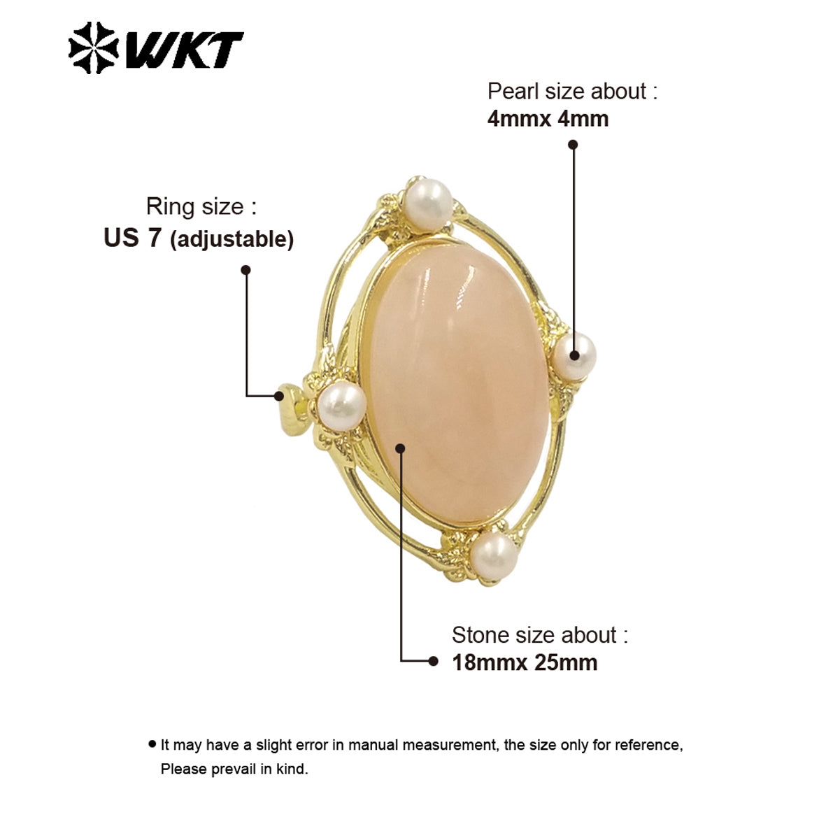 WT-R541 Wholesale Fashion Gold Plated Retro Natural Gemstone Lapis Amethyst Oval Stone With Pearl Beads Adjustable Women Ring