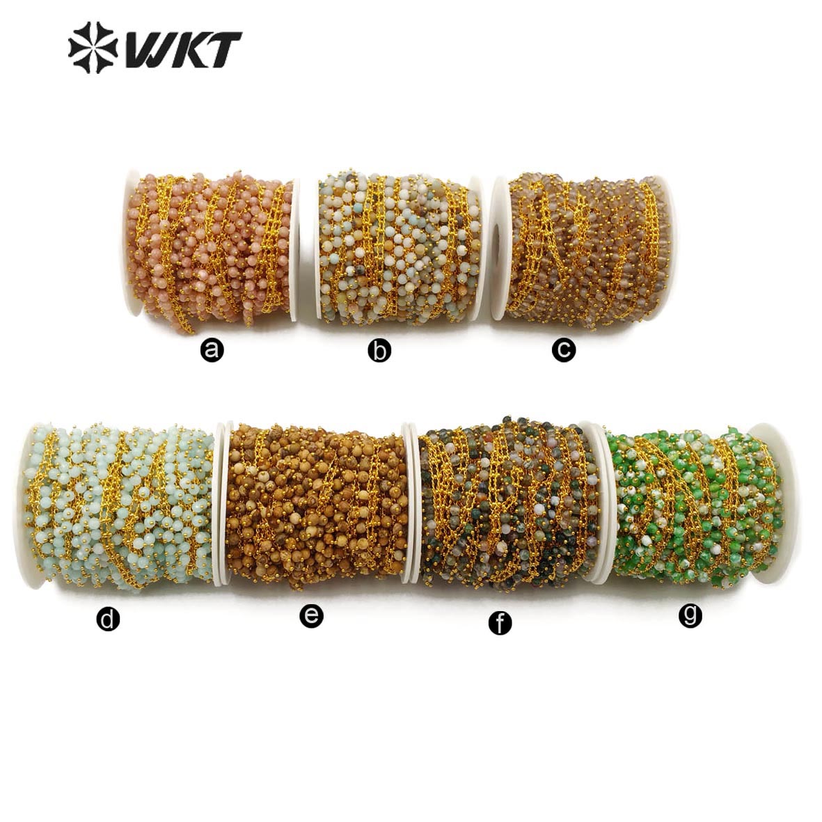 WT-RBC109 Natural Agate Bead Chain Hot-selling High Quality Agate Gold Chain Can DIY Jewelry Necklace or Bracelet