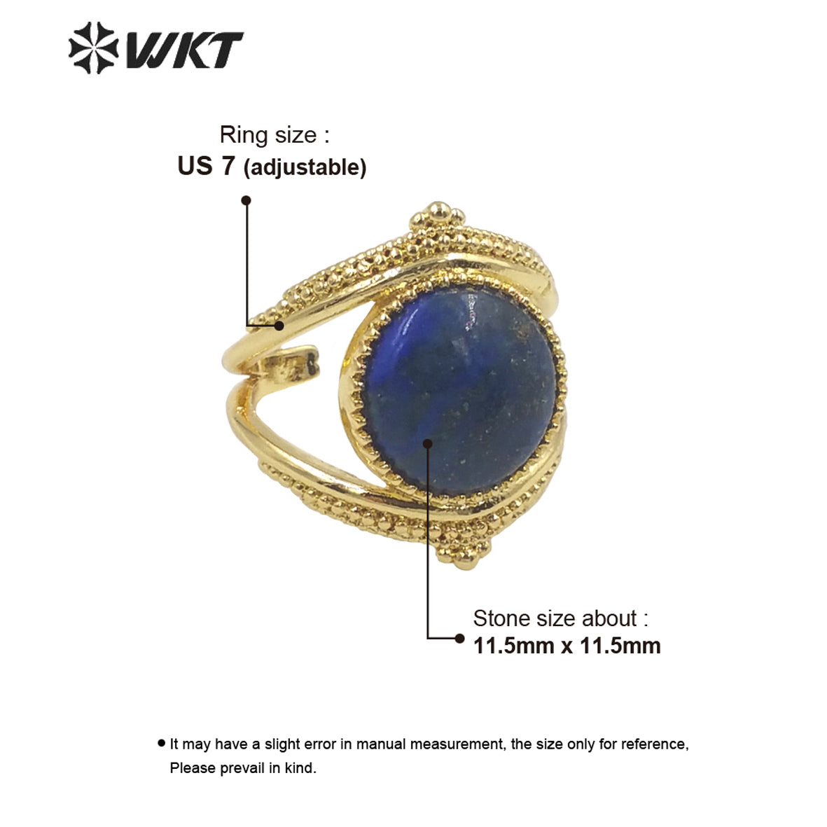 WT-R475 New Design Natural Gemstone Ring With Women Fashion Gold Plated Peacock Stone Ring Boho Charming Ring