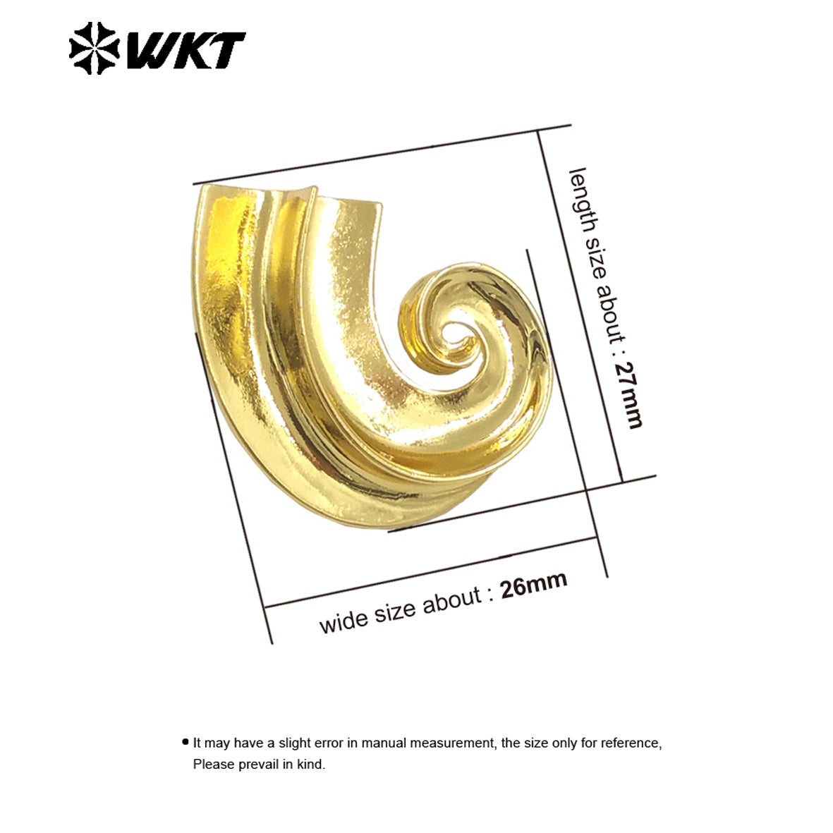 WT-E766 Wholesale New Innovations 18K Real Gold Plated Special Horn Shaped Earrings for Women As Daily Fashion Decoration