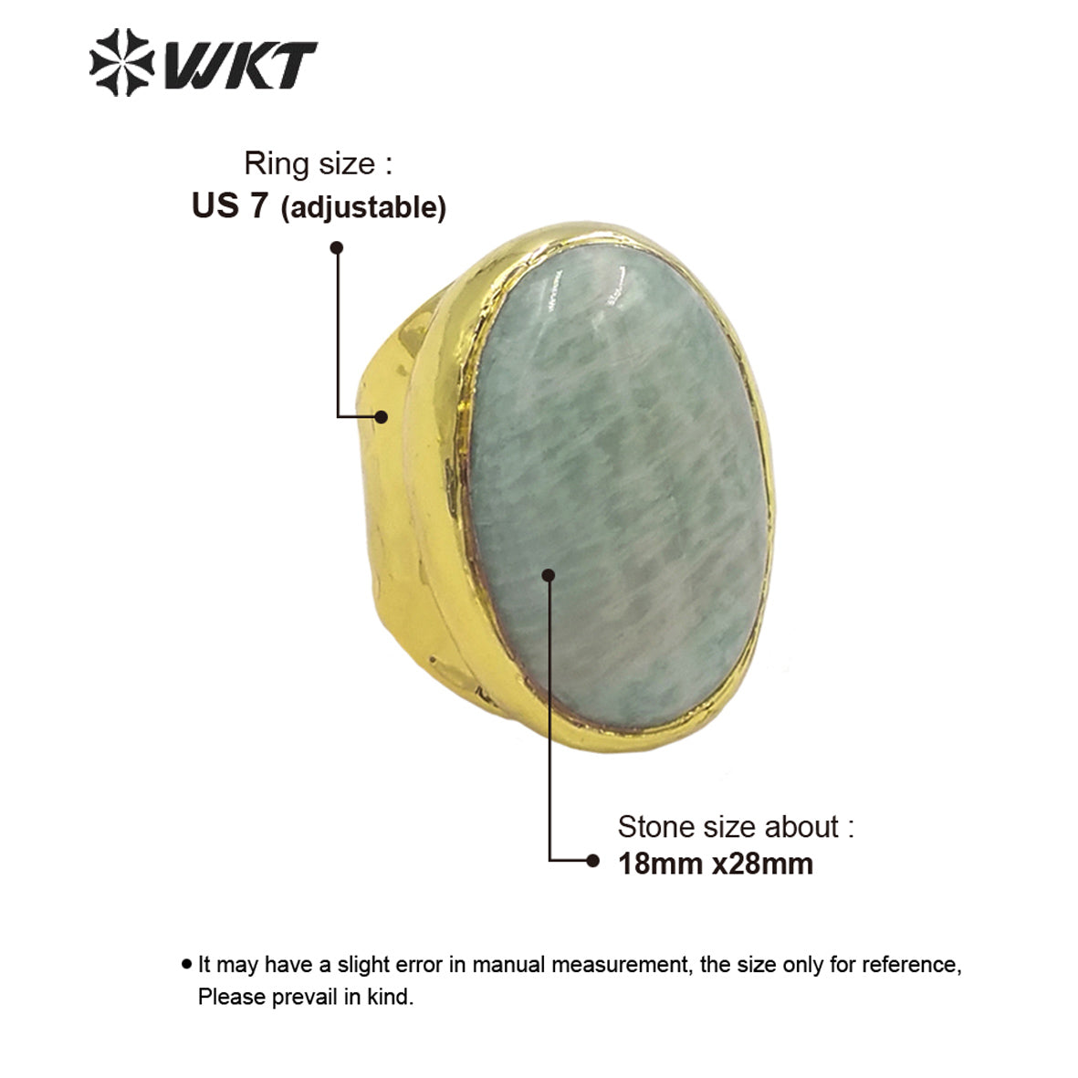 WT-R387 WKT 2022 Charming Natural Fashion Stone Amazon Rings Hot Style for Girls Party Jewelry Rings Ladies Cocktail Ring