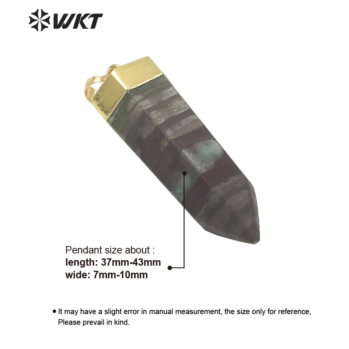 WT-P1565 Wholesale Gold Top Purple Jad Hexagonal Spirit Point Pendant Fashion Hot Natural Jade Stone Point Pendant for Women