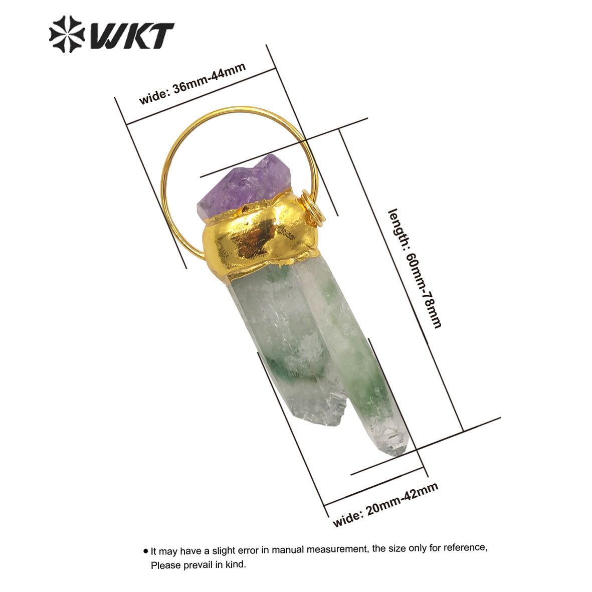 WT-P1694 Amazing Fashion Gold Plated Green Crystal Quartz Stone Pendant Women Natural Cluster Druzy Quartz Pendant for Necklace
