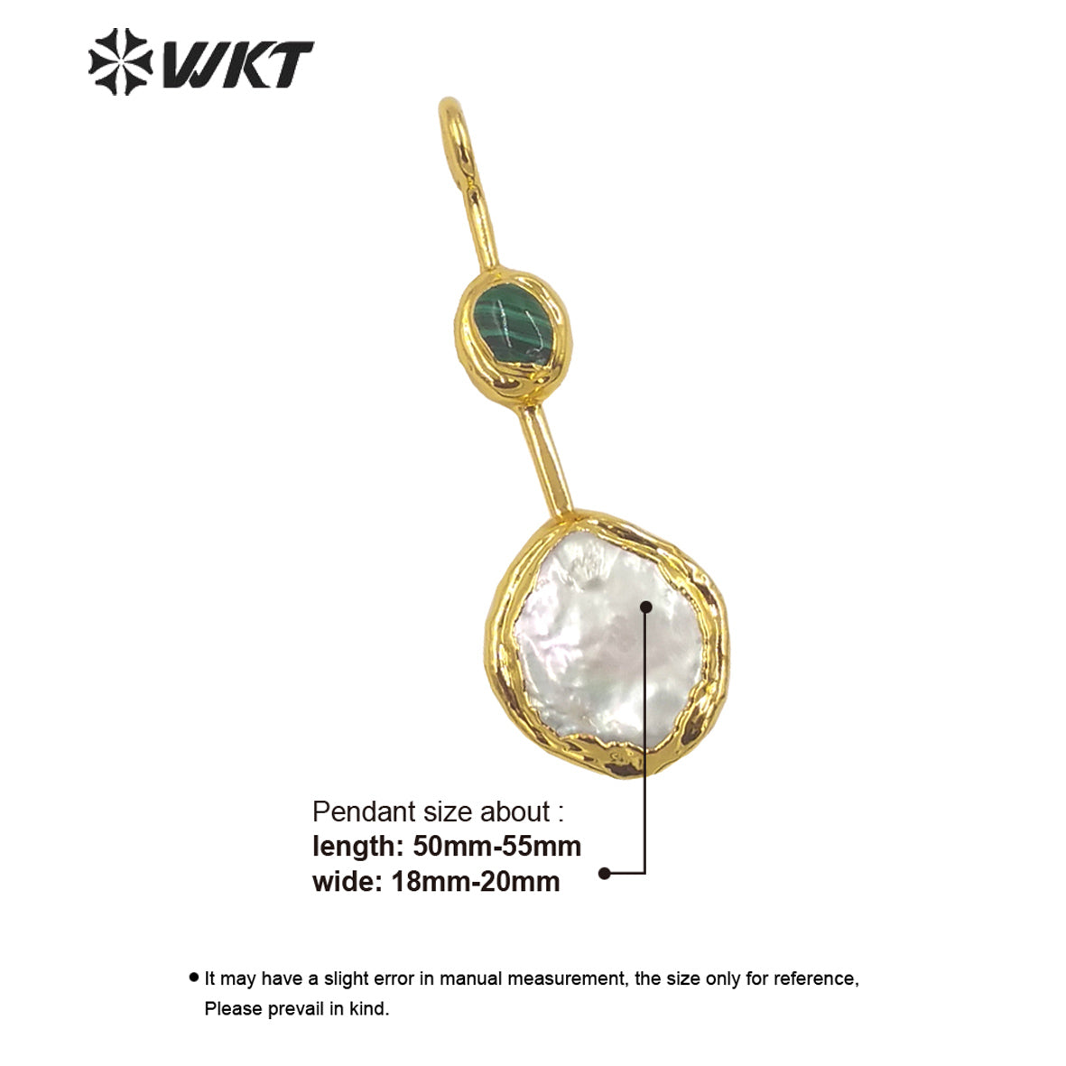 WT-JP355 Amazing Fashion Gold Plated Natural Freshwater Pearl Pendants Gorgeous Hand Crafted Made for Necklace