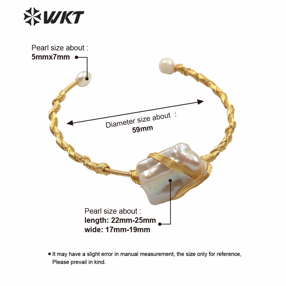 MPB012 Gorgeous Unique Freshwater Pearl Cuff Bracelet Bangle Women Fashion Gold Wire Wrapped Pearl Party Gift Bangle Jewelry