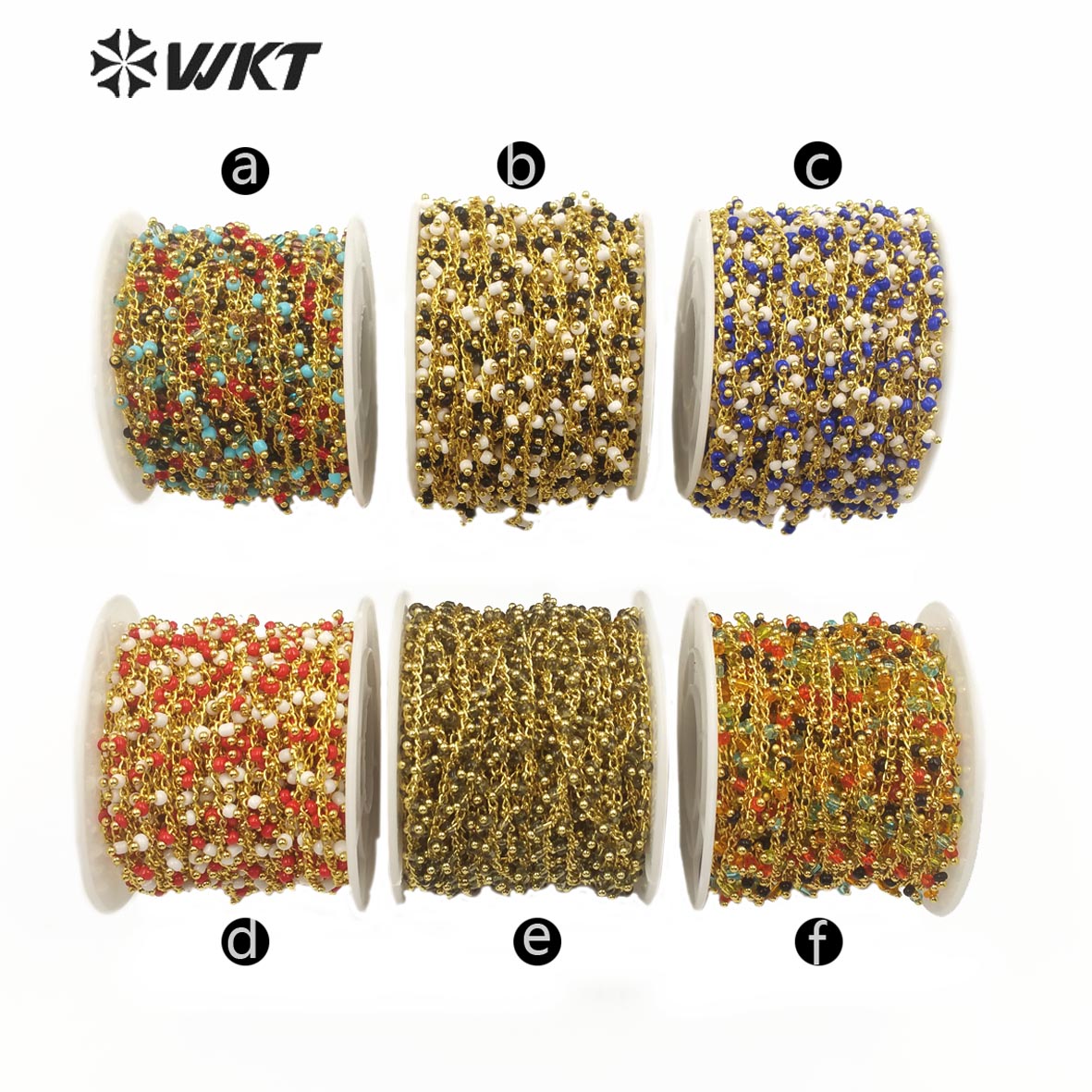 WT-RBC128 Wholesale 3mm Color Crystal Beads Chain Rosary Beads Chain New Product Can DIY Fashionable Jewelry Necklace