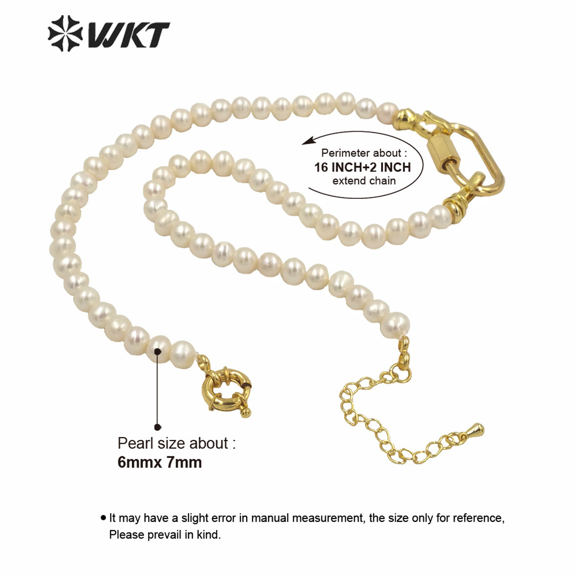 WT-JN134 WKT Amazing Design 6mm Pearl Choker Necklace With Clasp Gorgeous Fashion Wedding Pearl Necklace As Gift