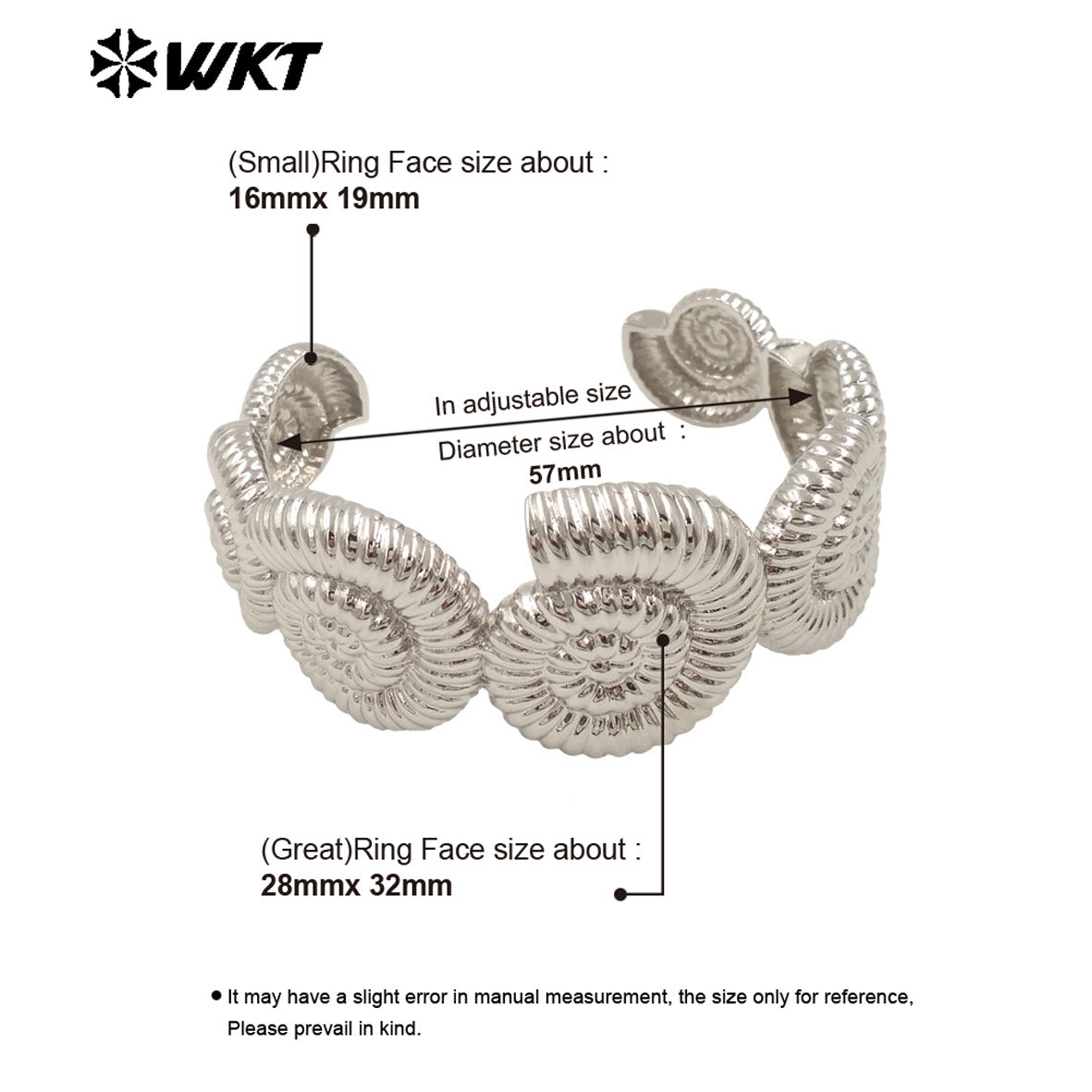 WT-B670 New Shell Shape Gold and Silver 18K Real Gold Plated Natural Yellow Brass Bracelet Daily Decoration for Couple