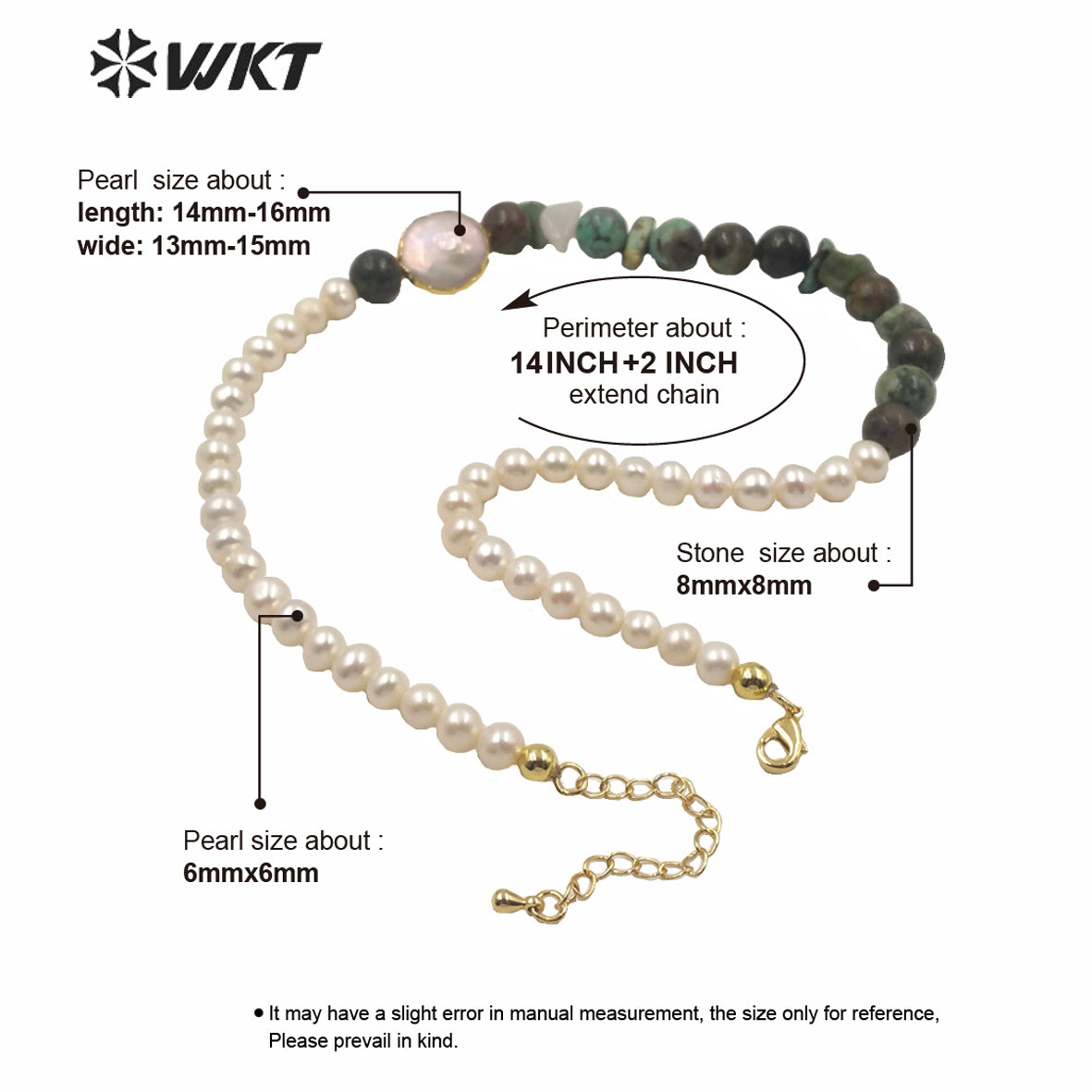 WT-JN122 WKT 14 Inch Long Pearl Necklace Hand Make Strand Beads Necklace Office Lady White Pearl Stone Choker Necklace