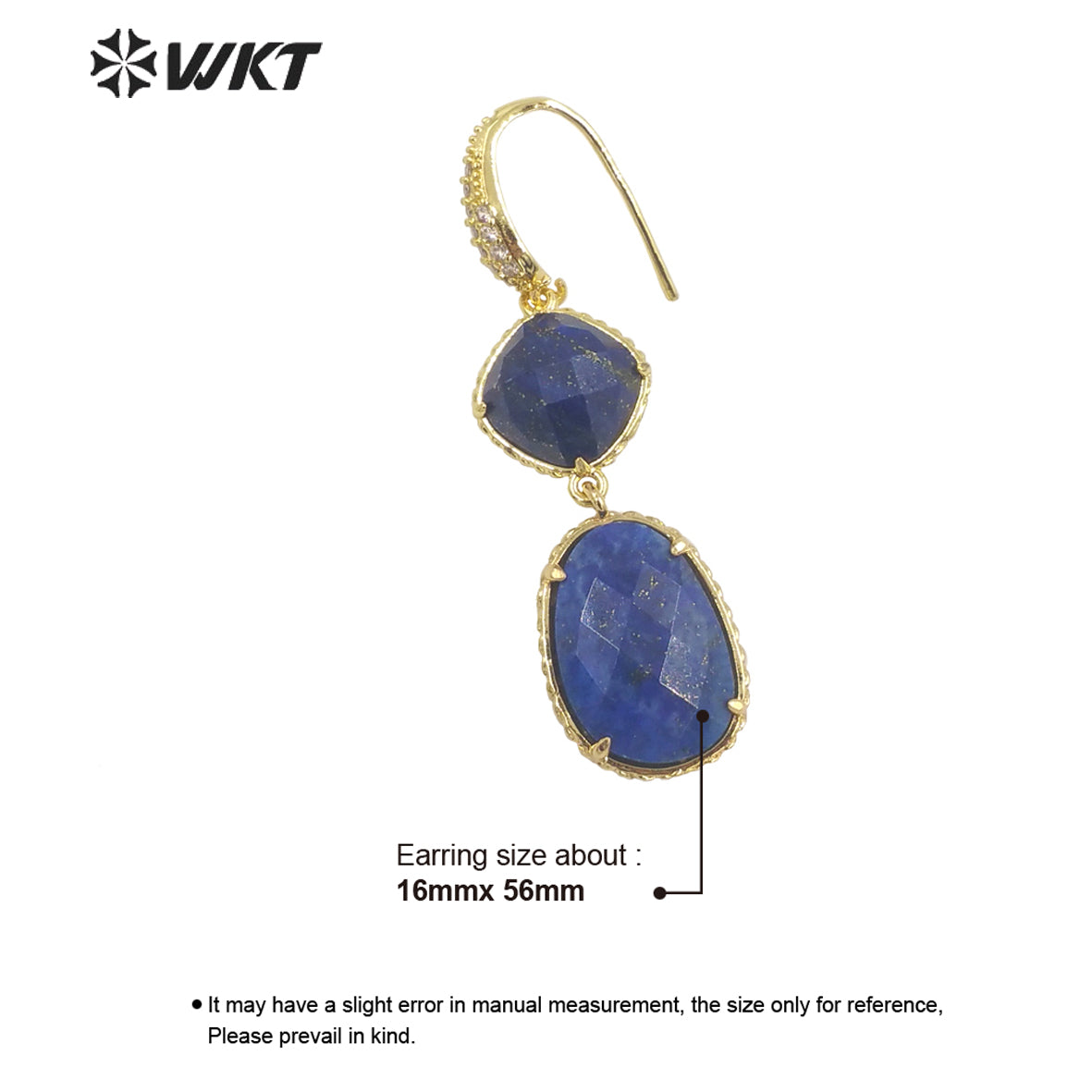 WT-E687 Wholesale Fashion Natural Amazonist Stone Earrings Women Amethyst Double Stone Prong Setting Gorgeous Earrings