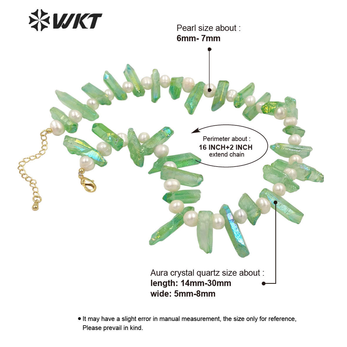 WT-N1400 Bohemian Vintage Women Jewelry Design Necklace Aura Crystal Quartz Strand Necklace Handmade Statement Necklace