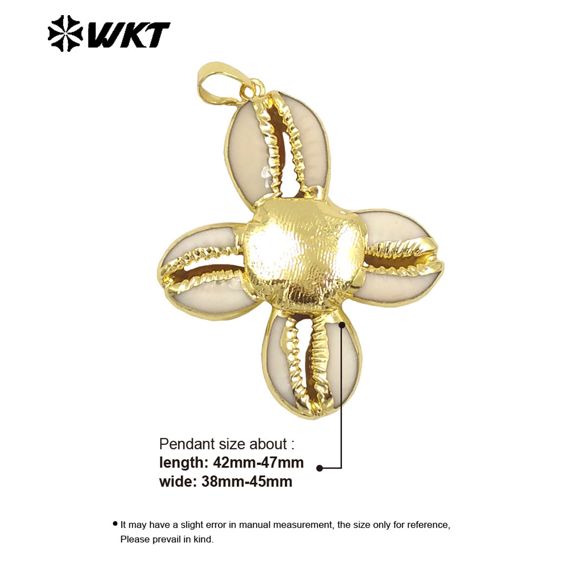 WT-JP387 Wholesale Customization 18K Gold Plated Shell Petal Hollow Shape Pendant Can Be Made Necklace Women Jewelry As Gift