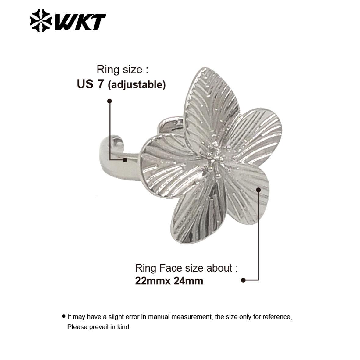 WT-R552 New Design Wholesale Sweet Beautiful 18K Gold Plated Delicate Floral Ring for Women As Daily Decoration and Special Gift