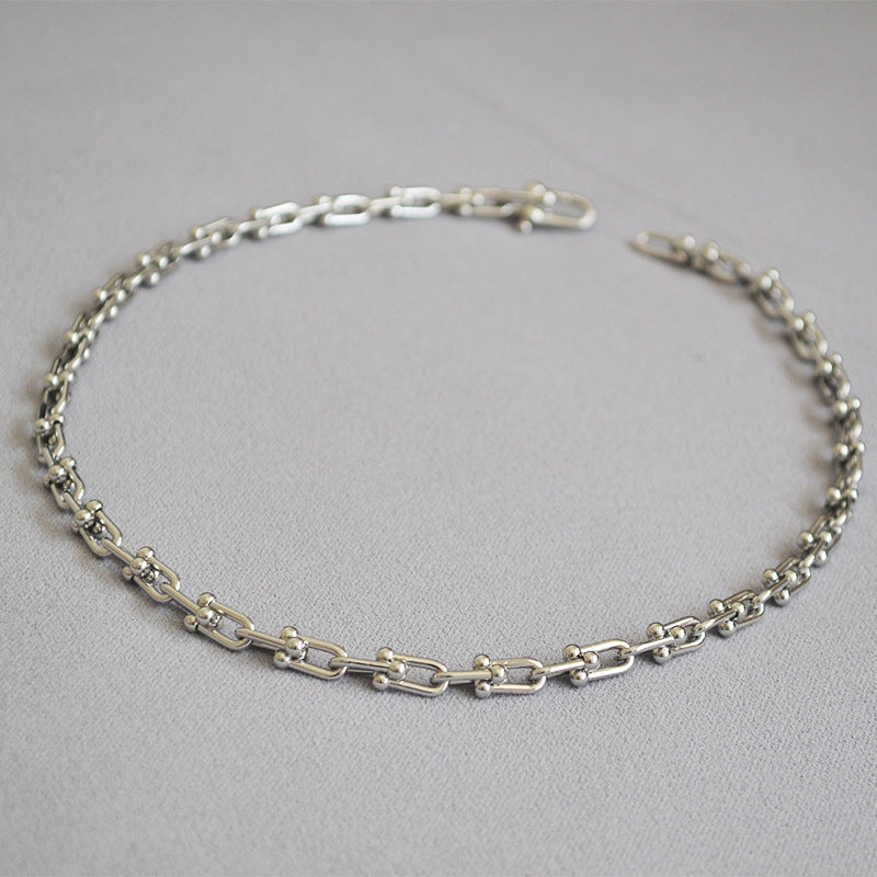WT-N1228 Supper Hot Wholesale U Chain Top Quality Jewelry Brass With Full Gold Eletroplated U Chain Women Necklace Chain
