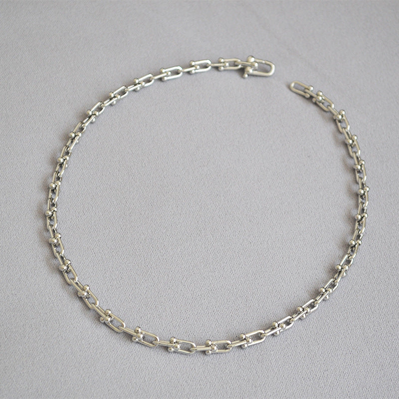 WT-N1228 Supper Hot Wholesale U Chain Top Quality Jewelry Brass With Full Gold Eletroplated U Chain Women Necklace Chain