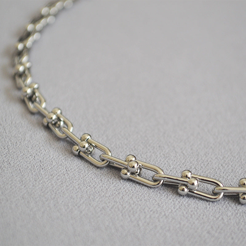 WT-N1228 Supper Hot Wholesale U Chain Top Quality Jewelry Brass With Full Gold Eletroplated U Chain Women Necklace Chain