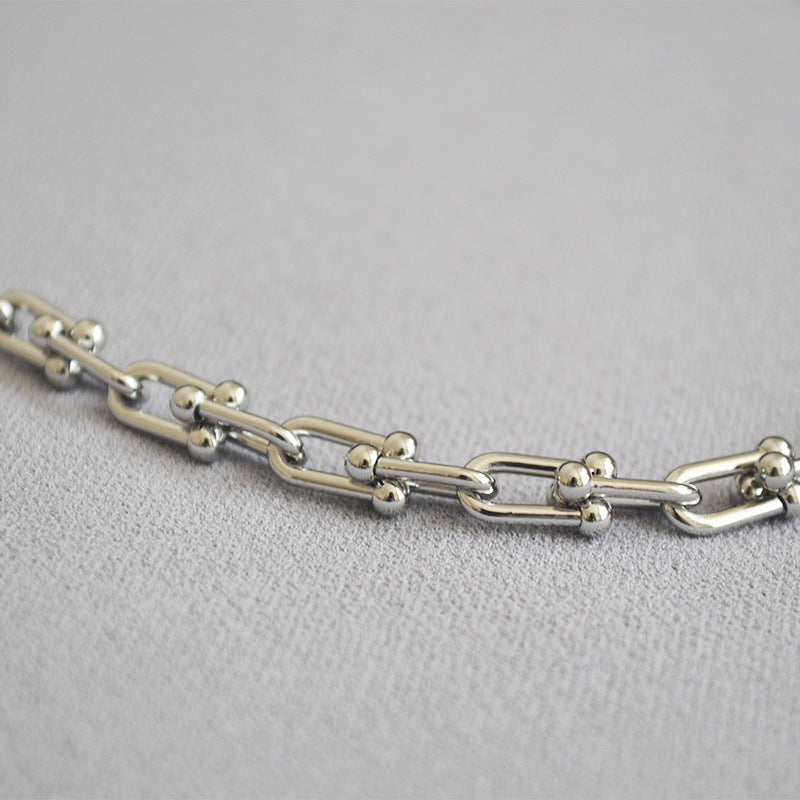 WT-N1228 Supper Hot Wholesale U Chain Top Quality Jewelry Brass With Full Gold Eletroplated U Chain Women Necklace Chain
