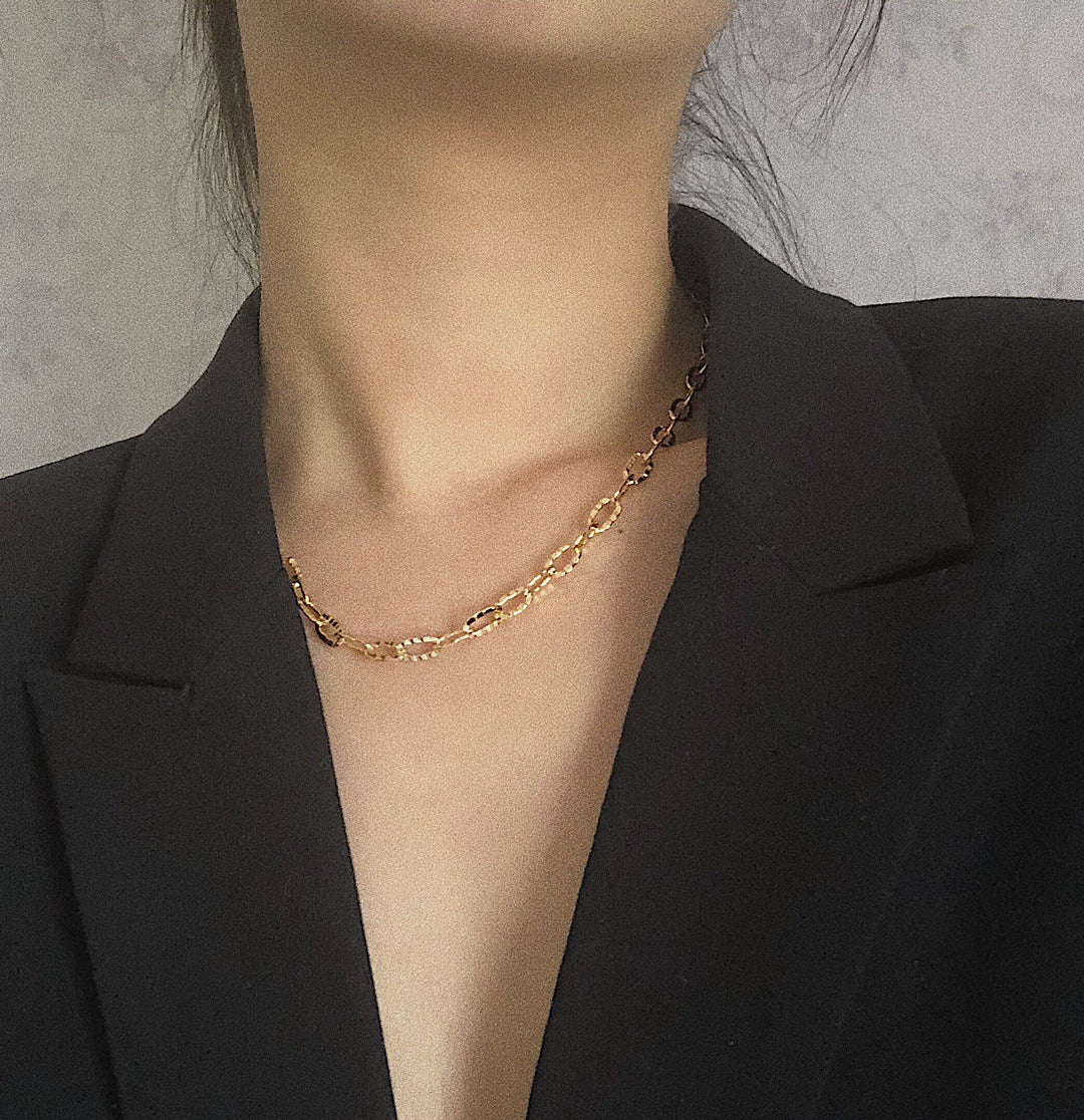 BFN013 Wholesale 18k Real Gold Plated Resist Tarnishable Fashion Lady Chain Necklace Hiphop Style Casual Necklace