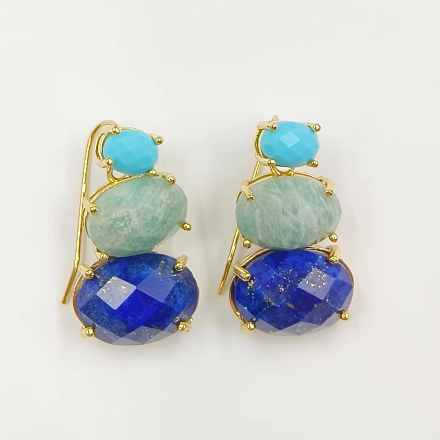 WT-E736 Amazing Colorful Elegant Natural Gemstone Long Charming in Drop Earrings Women Pendant Earrings
