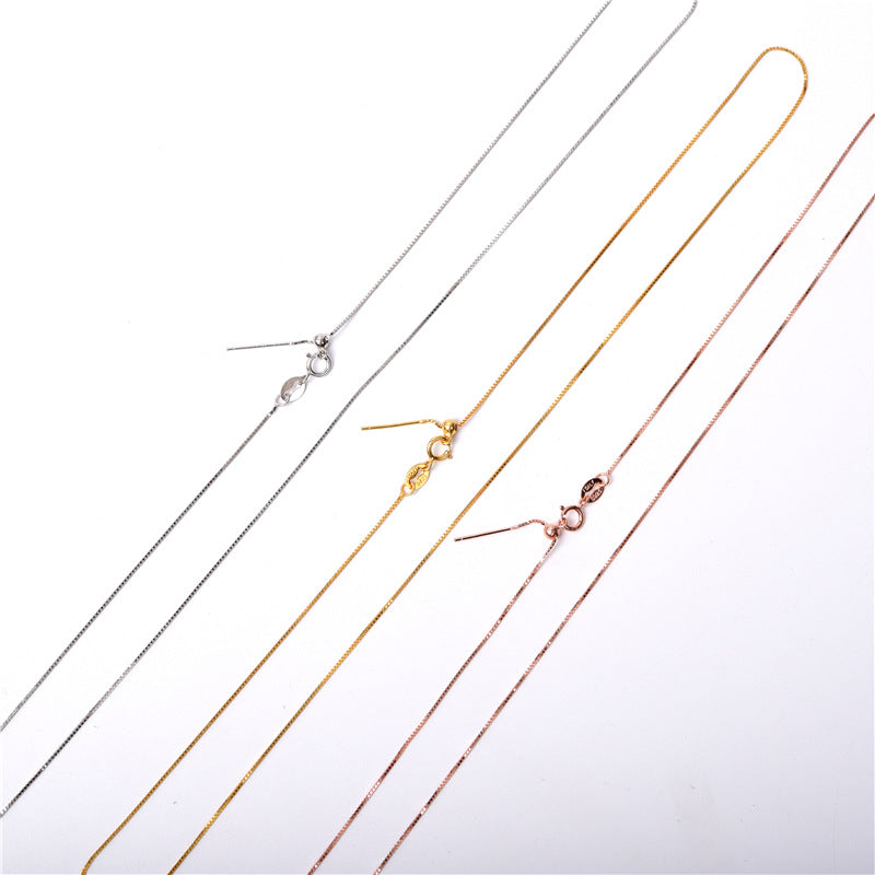 BFN010 Hot Hand Make Adjustable Size Box Chain Necklace High Quality 18 Kacrat Gold Electroplated 1mm Tiny Brass Chain Necklace