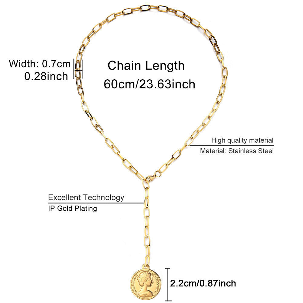 WT-N1231 WKT Amazing New Design Gold Electroplated Brass Linked Chain Y Shape Choker Necklace Women Charming Pendant Necklace