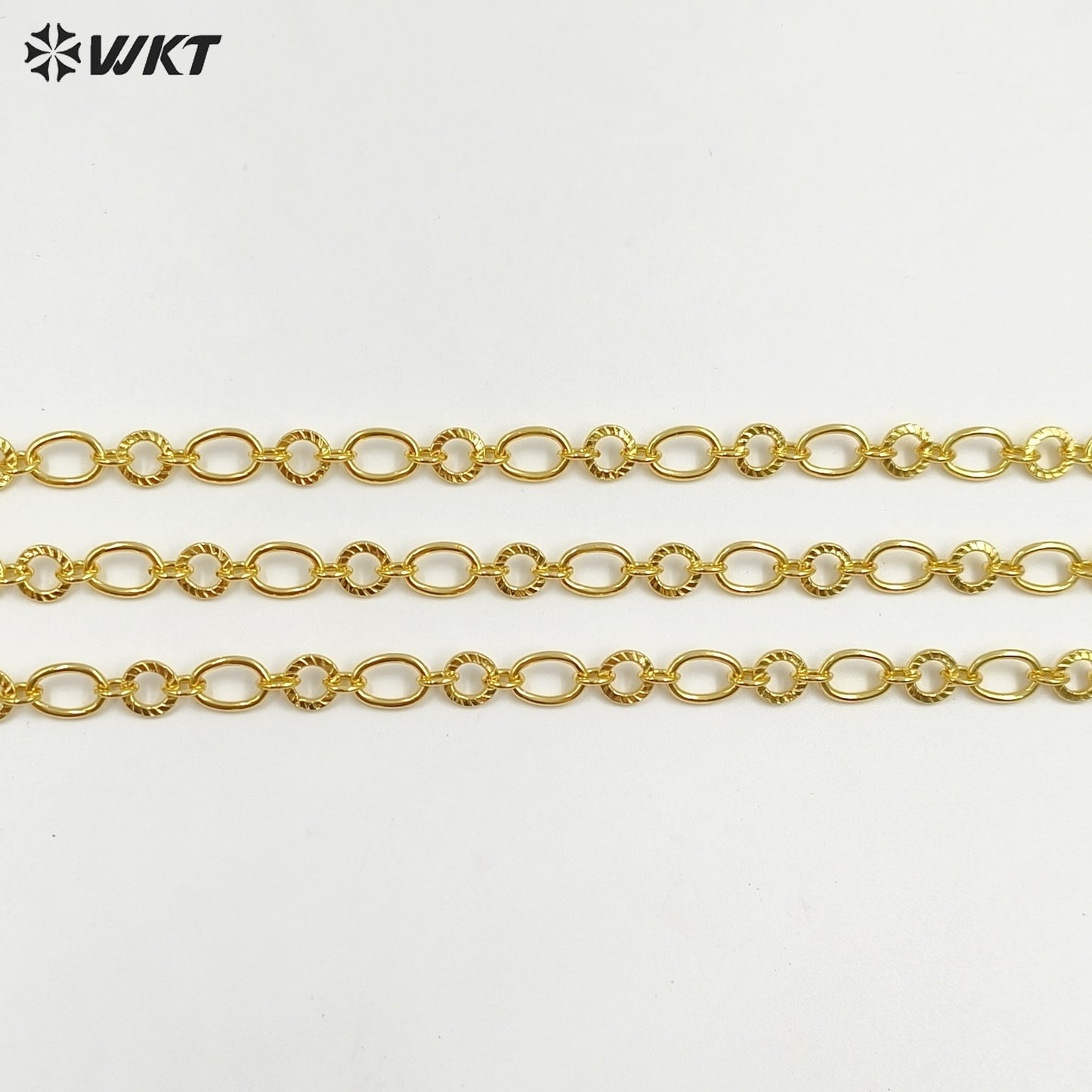 WT-BC259 Luxury Jewelry Accessories Link Chain with Big and Small Circles Yellow Brass Gold Plated for Ladies Necklace Making