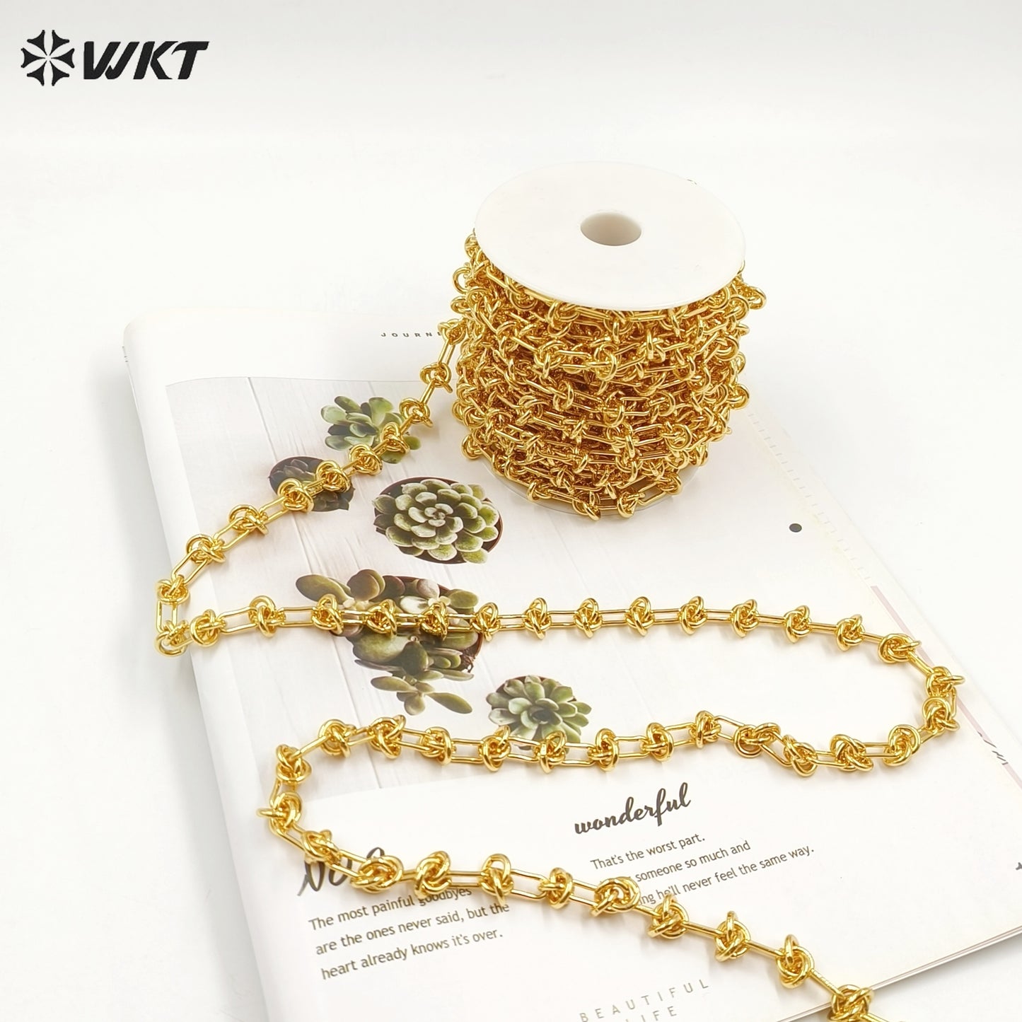 WT-BC236 Wholesale Hot Style Stylish 18K Gold Plated Natural Brass Clasp Chain Can Be Made Bracelet Necklace Jewelry Accessories