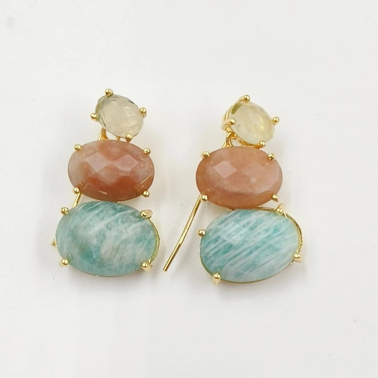 WT-E736 Amazing Colorful Elegant Natural Gemstone Long Charming in Drop Earrings Women Pendant Earrings