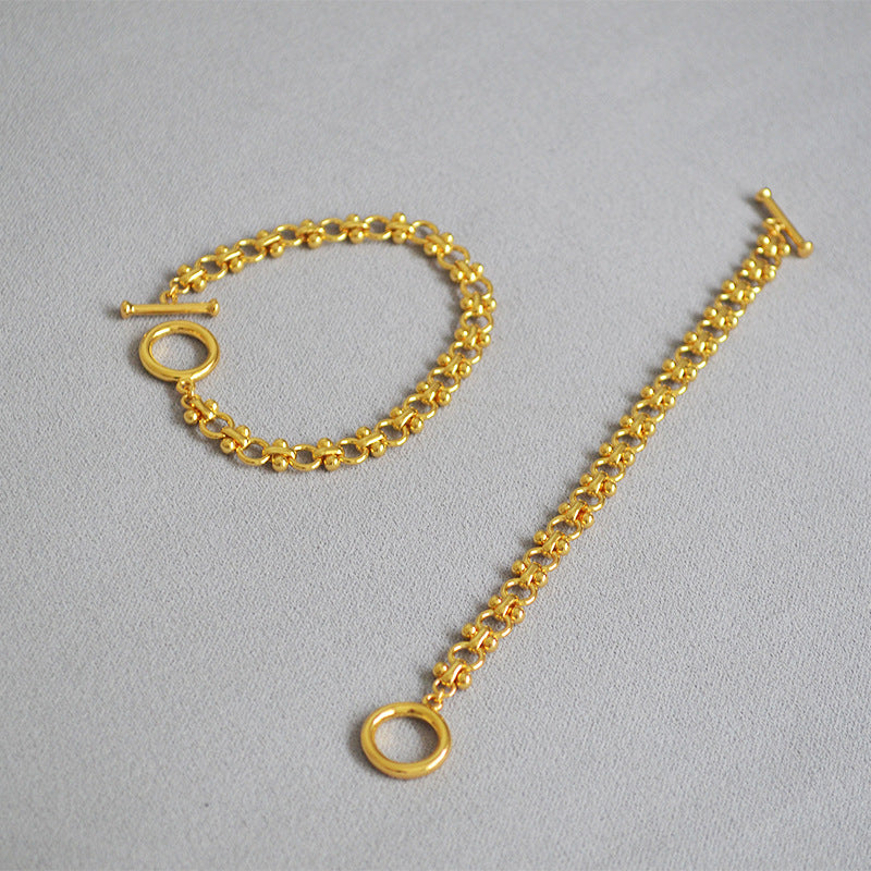 WT-B564 Wholesales WKT New Hand Make Brass Stick Chain with Gold Electroplated Women Fashion Clasp Statment Chain Bracelet