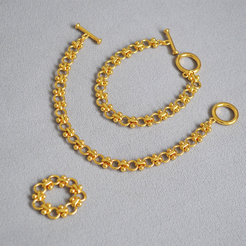 WT-B564 Wholesales WKT New Hand Make Brass Stick Chain with Gold Electroplated Women Fashion Clasp Statment Chain Bracelet