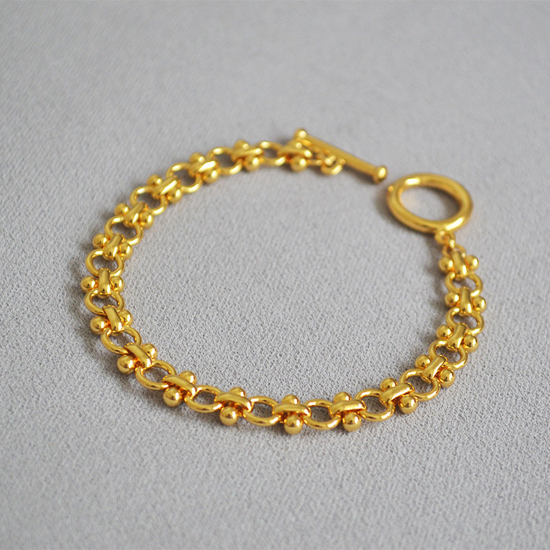 WT-B564 Wholesales WKT New Hand Make Brass Stick Chain with Gold Electroplated Women Fashion Clasp Statment Chain Bracelet