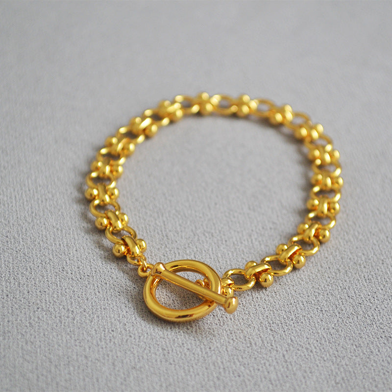 WT-B564 Wholesales WKT New Hand Make Brass Stick Chain with Gold Electroplated Women Fashion Clasp Statment Chain Bracelet