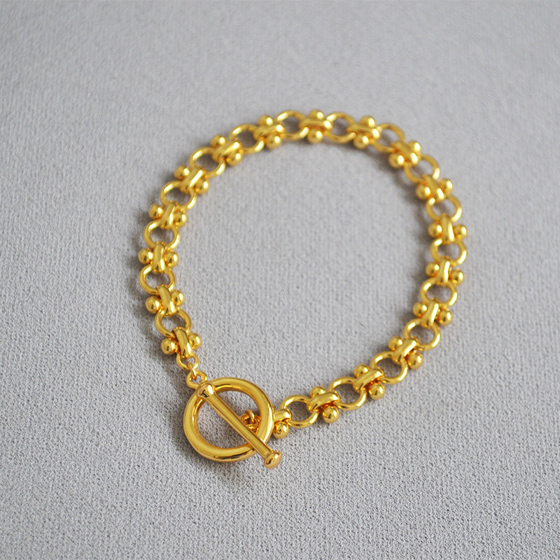 WT-B564 Wholesales WKT New Hand Make Brass Stick Chain with Gold Electroplated Women Fashion Clasp Statment Chain Bracelet