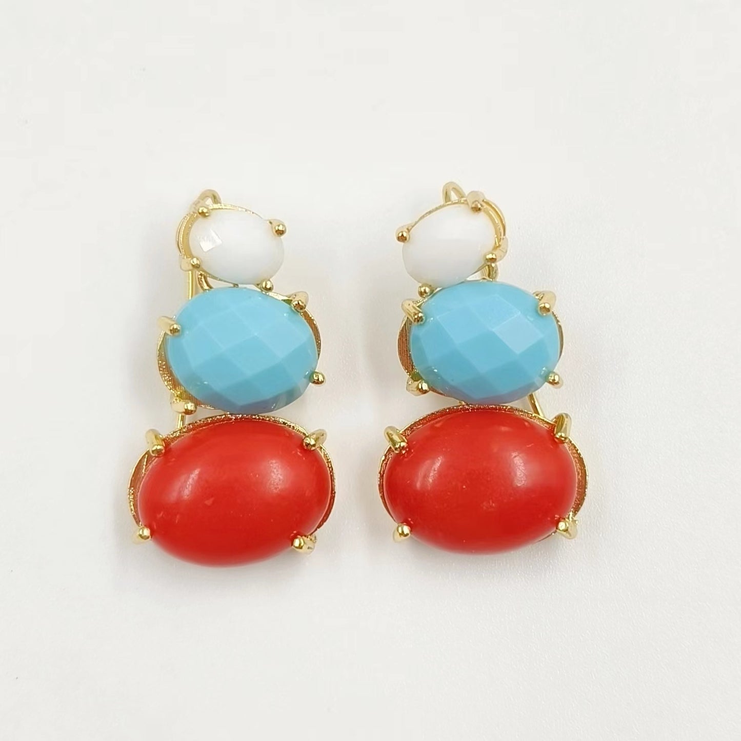 WT-E736 Amazing Colorful Elegant Natural Gemstone Long Charming in Drop Earrings Women Pendant Earrings