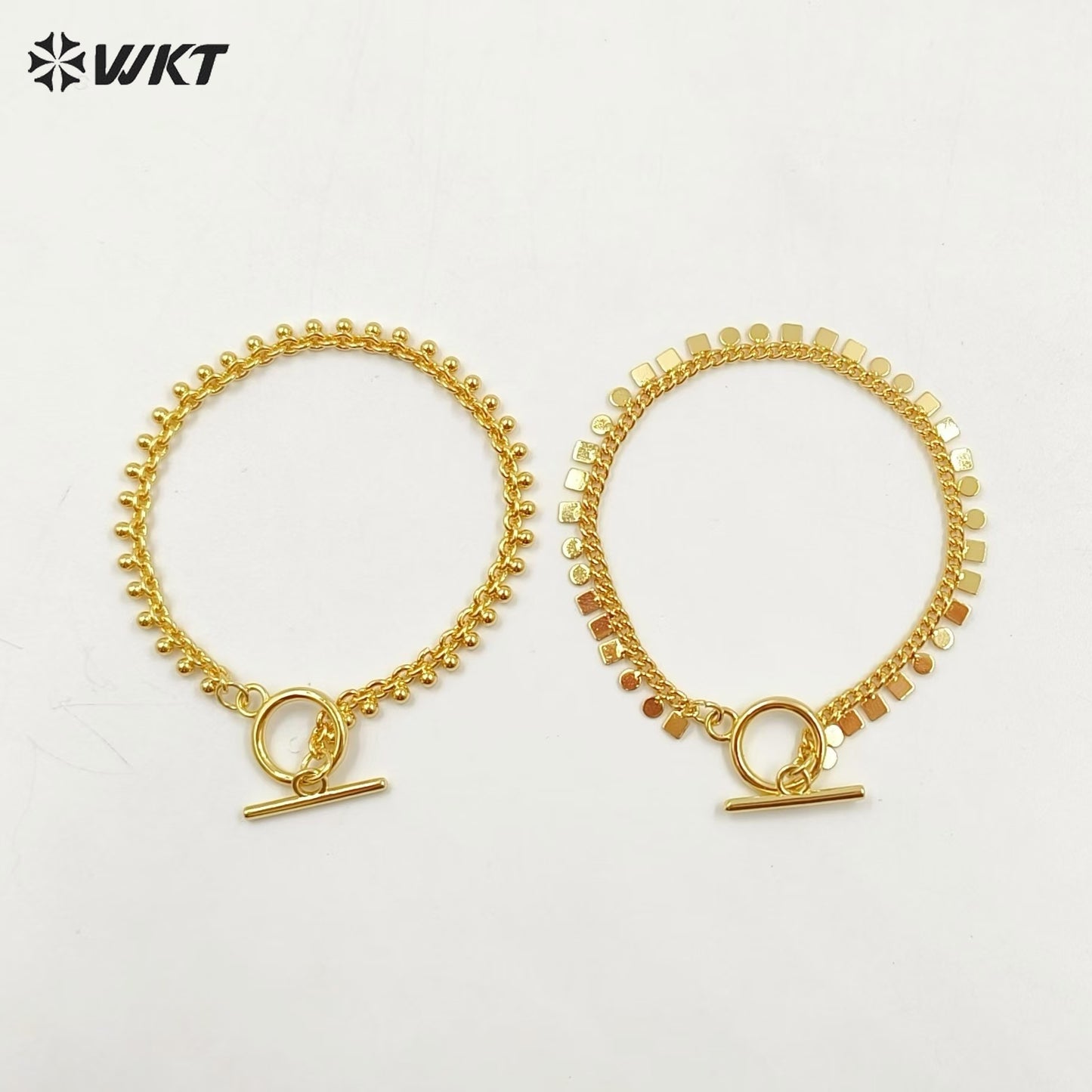 WT-JF353 High Quality New Delicate Natural Yellow Brass 18K Gold Plated Bracelet for Women As Birthday Gift Jewelry Finding