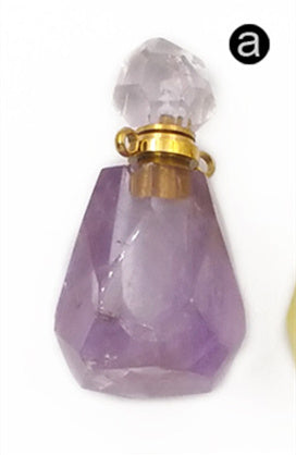 WT-P1487 Perfume Bottle Pendant Crystal Ornaments Crystal Smokey With Silver Electroplated Double Hoops Connector Cute Gift