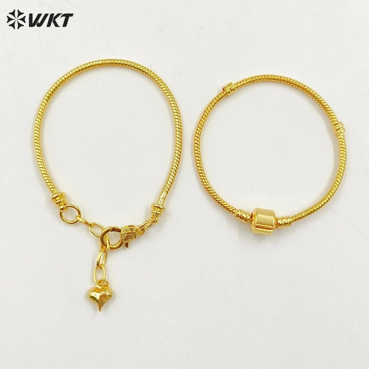 WT-JF344 Wholesale New Gold Plated Snake Chain Soft Metal Charm Bracelets Fashion Jewelry for Women