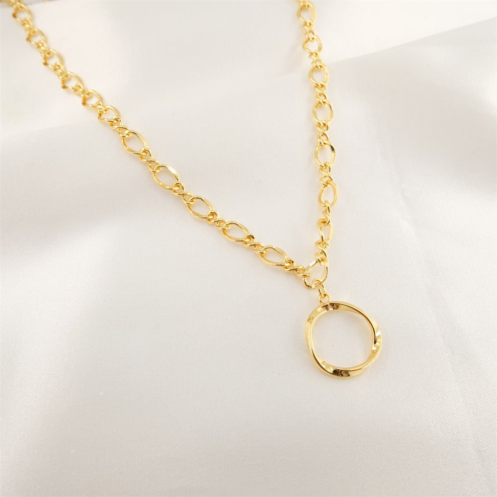 WT-BC204 Copper Plated 18K 18K Gold Wrapped Lip Chain 8-shaped Twist Chain DIY Twist 8-Shaped Curved Cut Sweater Chain