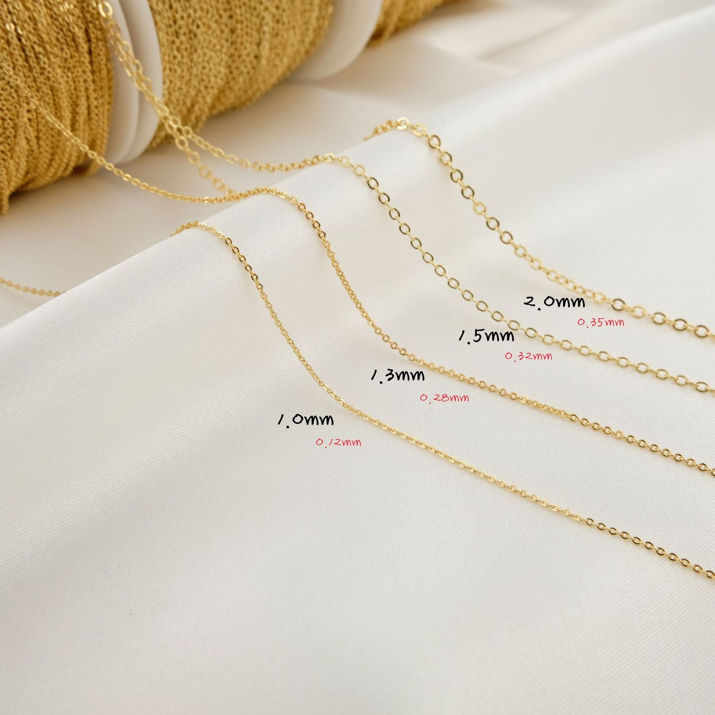 WT-BC196 Newest Fashion 18k Real Gold Plated Brass Chain Yellow Brass Sell by Meters Oval Shape Handmade Bead Chain