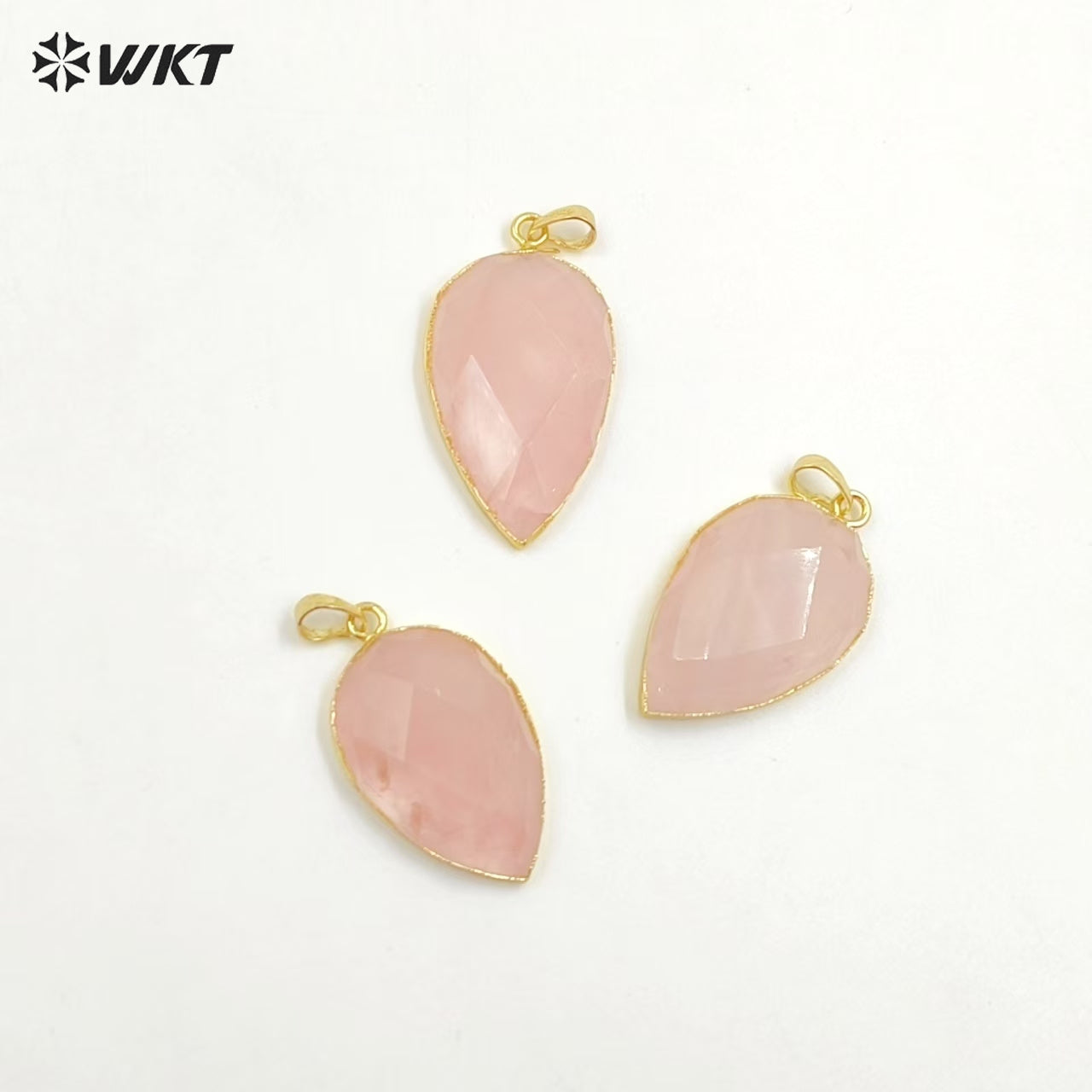 WT-P1988 Wholesale Fashion Randomly Shape Raw Chunky Rose Quartz Stone Pendants for Necklace Making Gemstone Jewelry