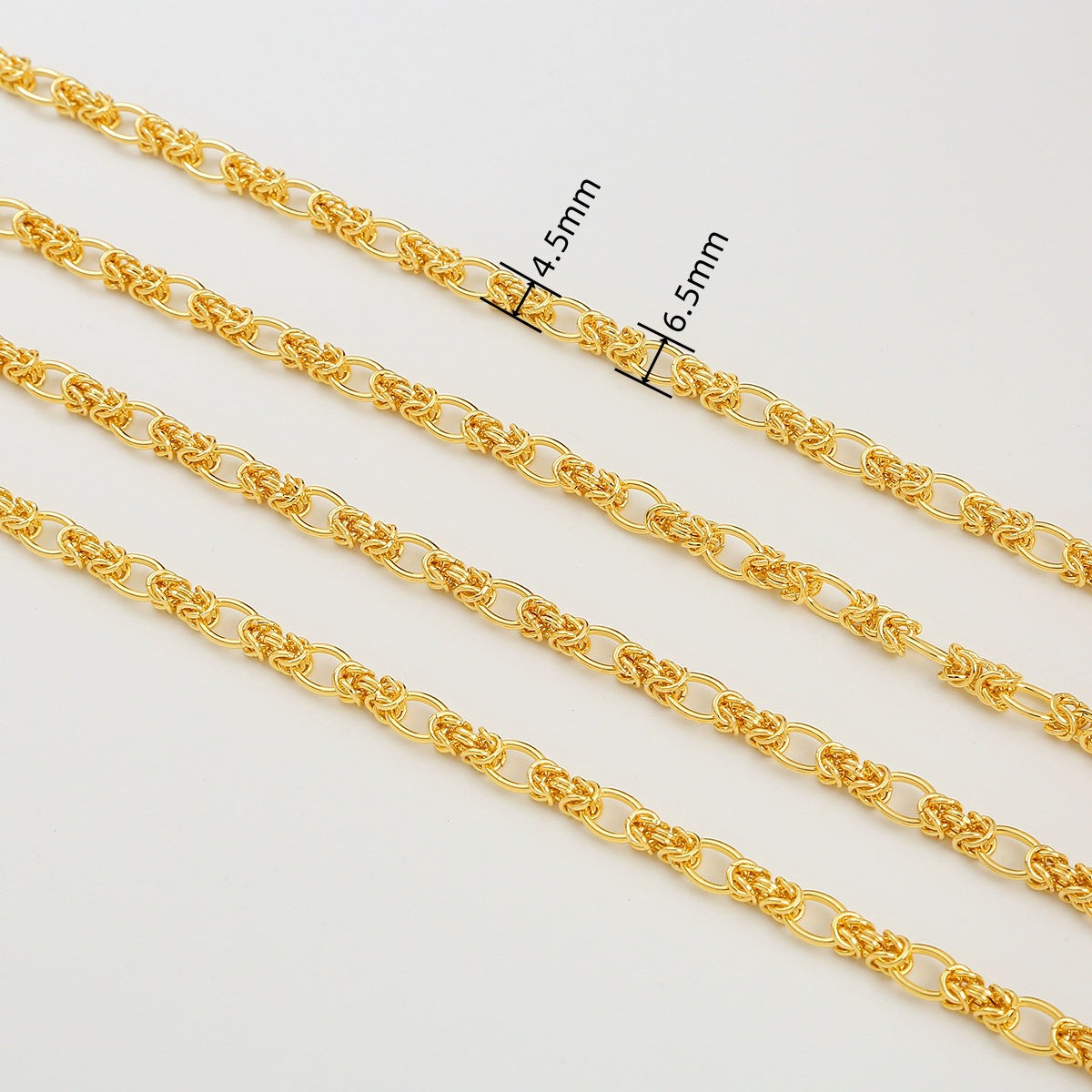WT-BC200 18K Fashion Style Gold Wrapped Copper Colorful Handmade Chain Necklace Loose Chain Link Knot Chain New Oval