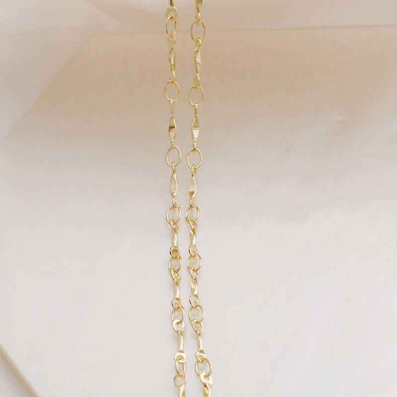 WT-BC211 Fashion Trendy Gold Coated Color Protection Irregular Large O Chain Bone Chain Necklace Bracelet Tail Chain Gold-Plated
