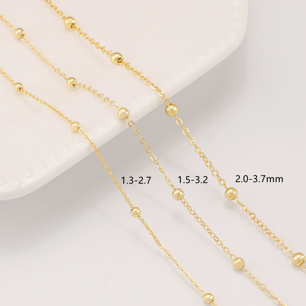 WT-BC216 Fashion18K Color Retaining Engraved Pearl Clip Chain With Copper Plated Genuine Gold Batch Pattern Oval 8-shaped